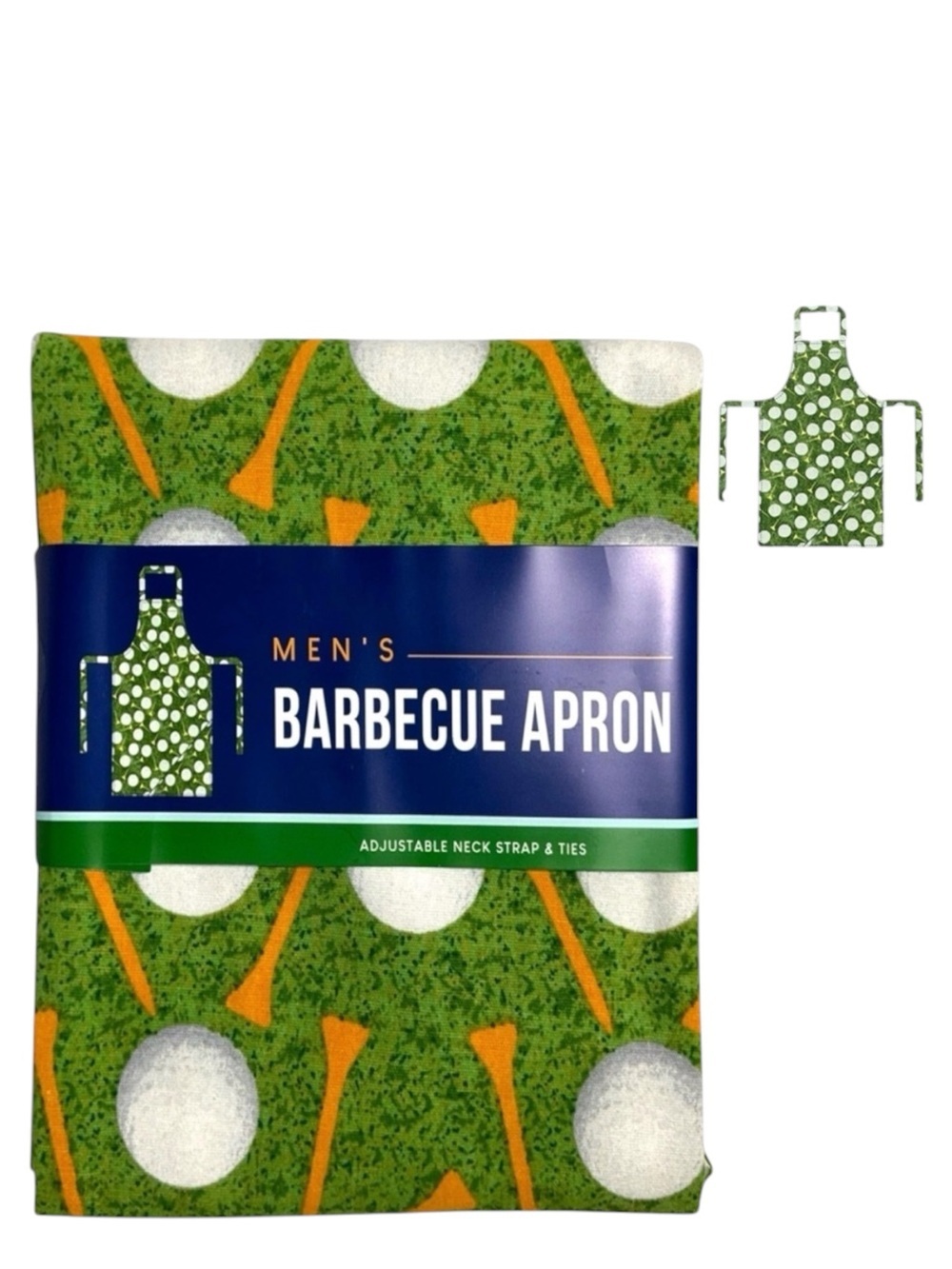 Barbecue Apron Golf Theme Adjustable Cotton Green Unisex Adult Men One Size NEW